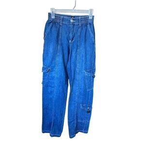 Fivestar blue denim baggy cargo jeans